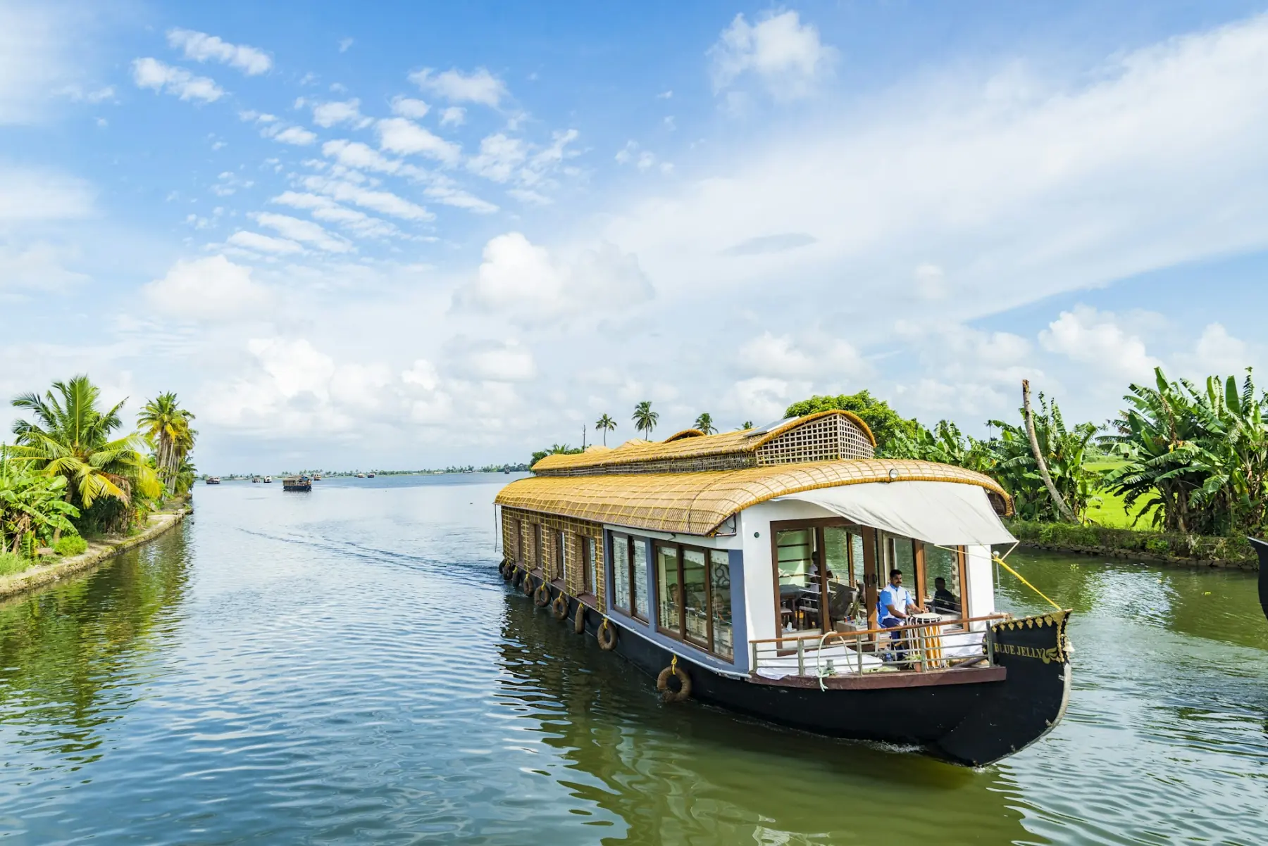 A houseboat on the backwaters of Alleppey