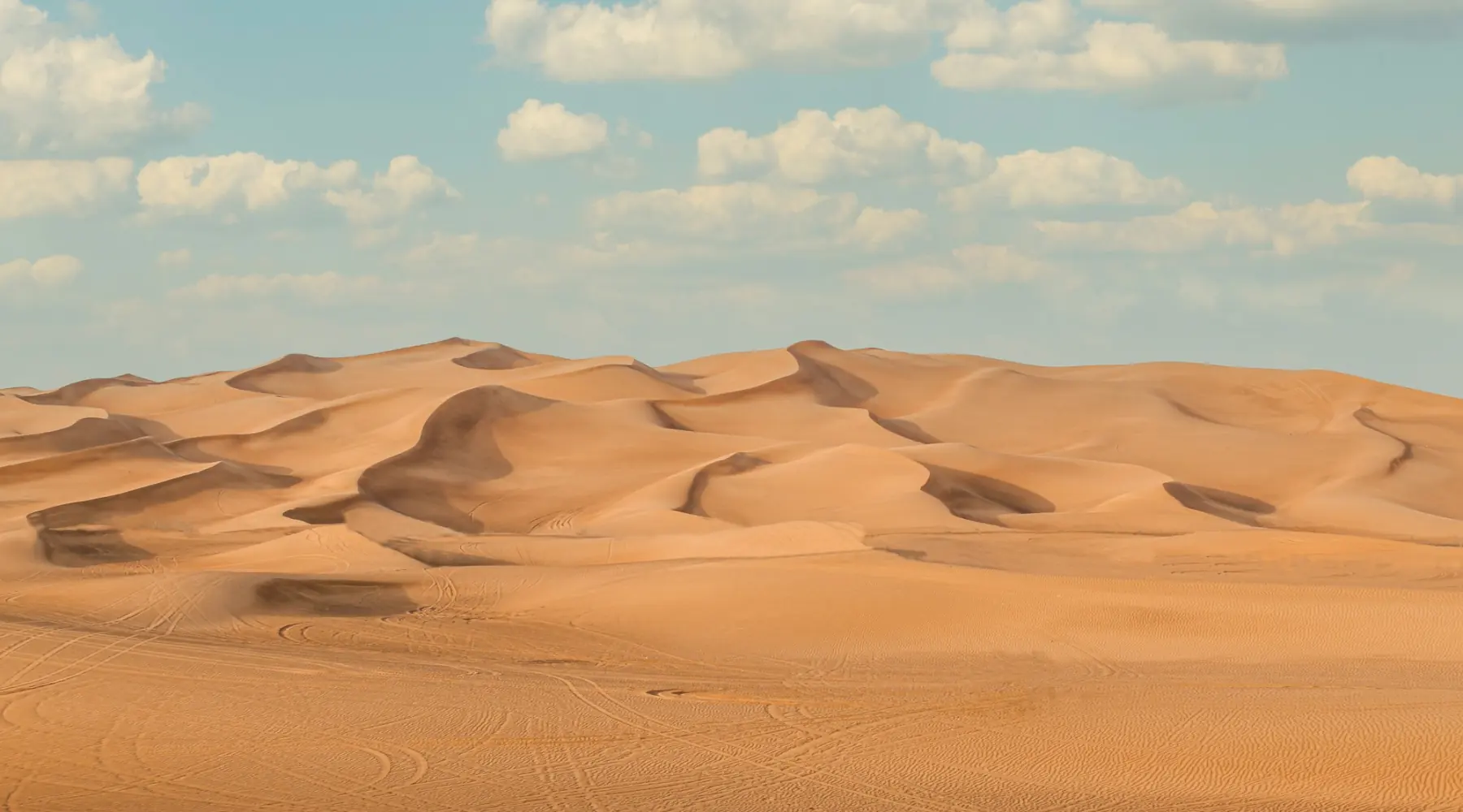 Golden dunes of the desert outside Dubai