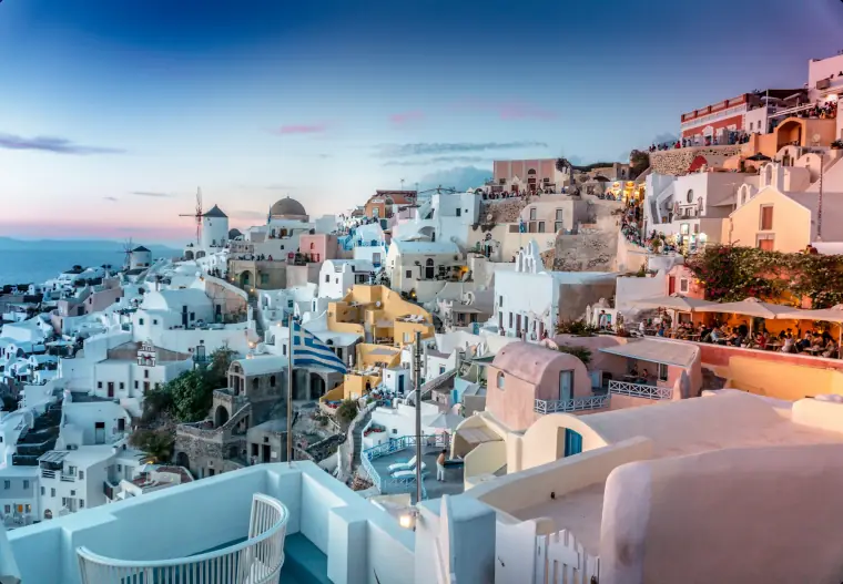 The white village of Oia, Santorini