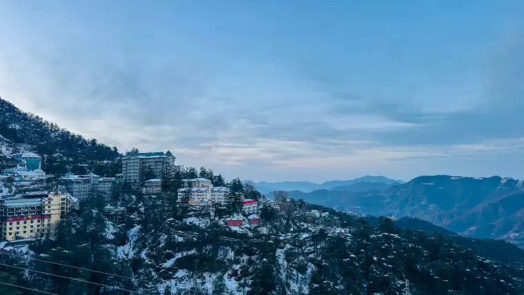 Shimla on its ridge in winter