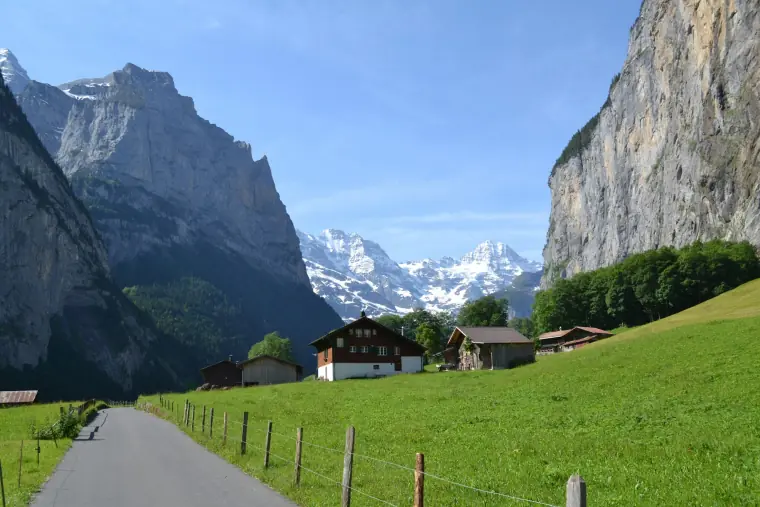 The Lauterbrunnen valley in the Swiss Alps