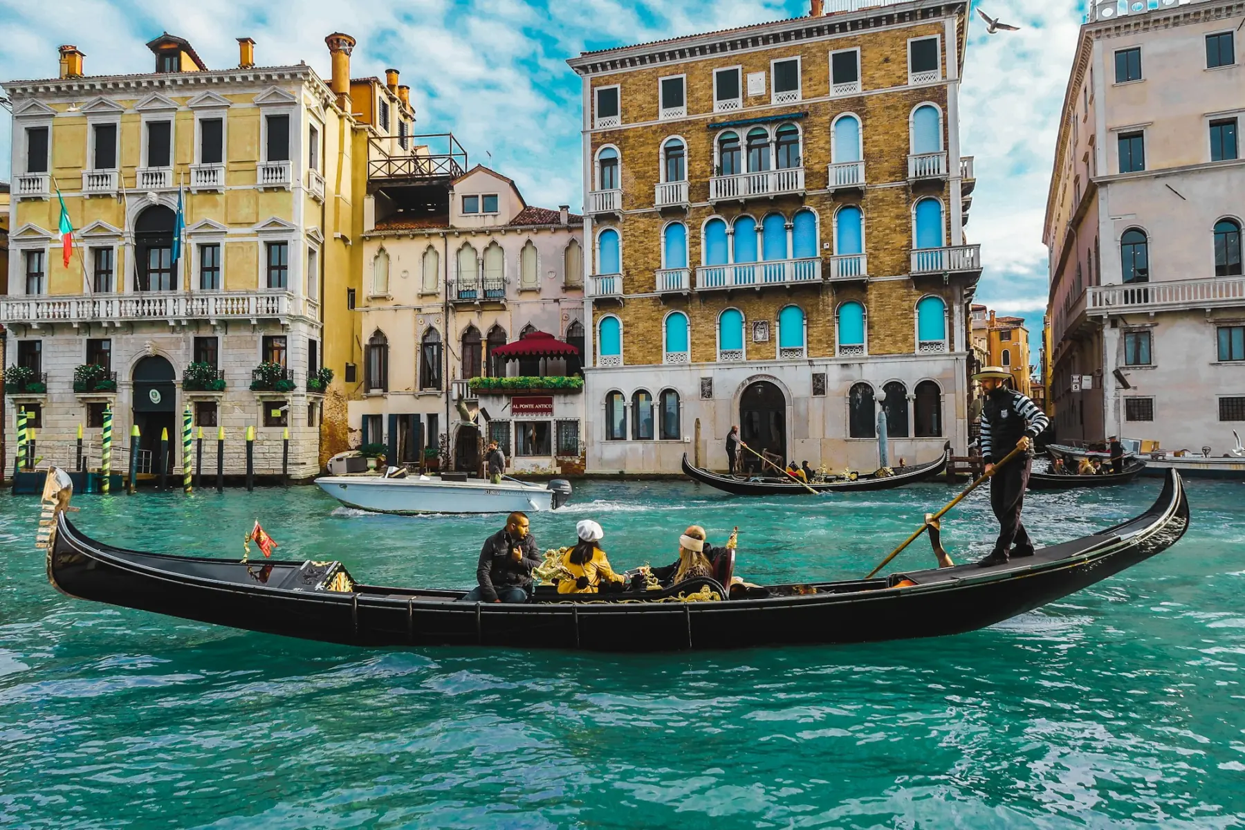 A gondola on a Venice canal